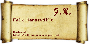 Falk Manszvét névjegykártya